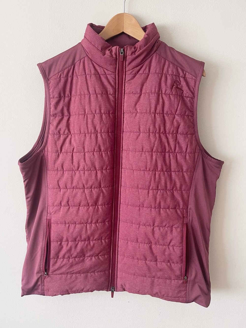 Rhoback Fulton Quilted Performance Vest Heather Wine Red Men’s size L